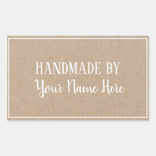 Handmade By Gift Rustic Vintage Craft Rectangular Sticker