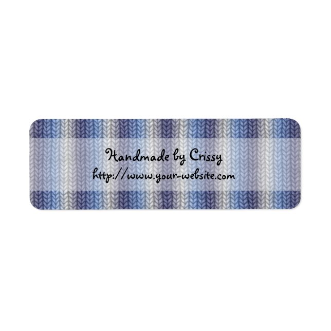 Handmade by - knitting design return address label (Front)