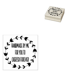 Handmade By Me For You To Cherish Forever Rubber Stamp