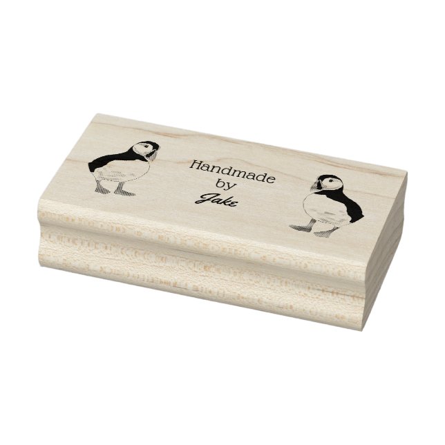 Handmade by  Puffin self-inking stamp (Stamp)