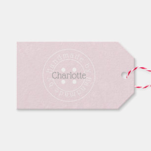 Handmade by sewing button gift tag