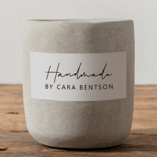 Handmade By Simple Minimalist Script Custom Name Rubber Stamp