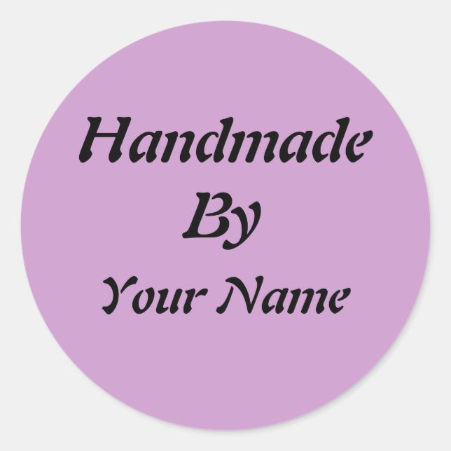 Handmade  by Template Classic Round Sticker (Front)