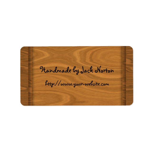 Handmade by - wood design label (Front)