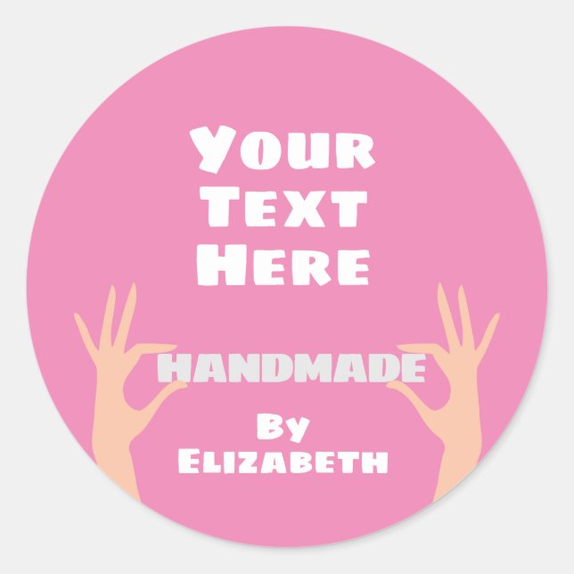Handmade by you classic round sticker (Front)