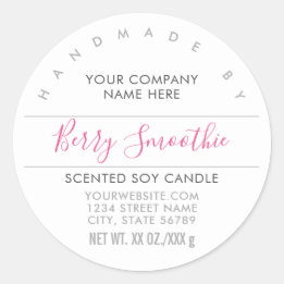 Handmade Candle or Soap Berry Pink Product Label