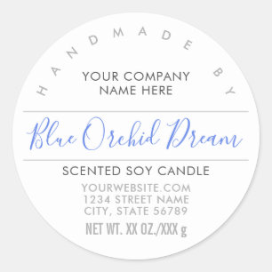 Handmade Candle or Soap Blue Scented Product Label