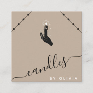 Handmade Candles Crafter Chic Boho Social Media  Square Business Card