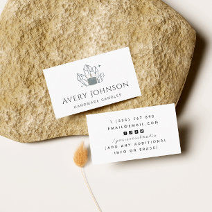 Handmade Candles Crystal Gemstone Social Media Bus Business Card