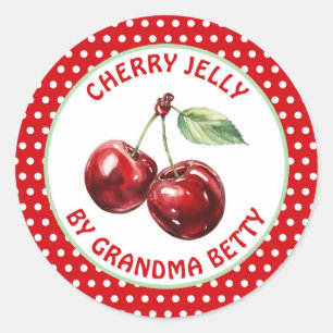Handmade Cherry Jelly Personalised Classic Round Sticker