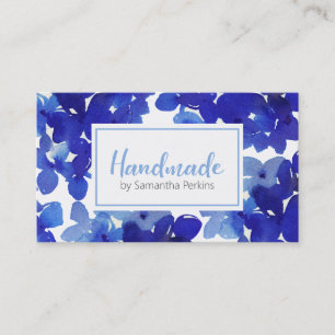 Handmade Chic Blue Flower Hydrangea Business Ca Business Card