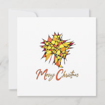 Handmade Christmas Card with Star Graphic