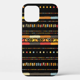 Handmade coloured stripes bright tribal seamless p iPhone 12 case