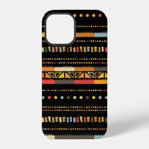 Handmade coloured stripes bright tribal seamless p iPhone 12 case