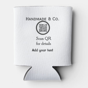 Handmade company business Scan QR details name dat Can Cooler