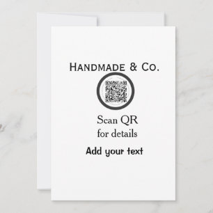 Handmade company business Scan QR details name dat Invitation