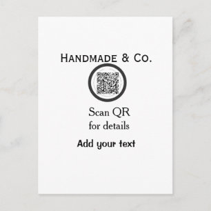 Handmade company business Scan QR details name dat Postcard