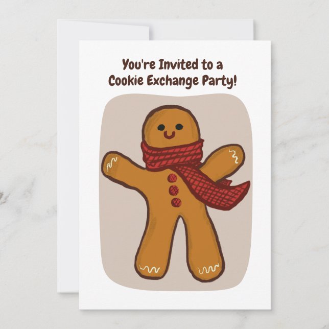 Handmade Cookie Exchange Party Holiday Editable Invitation (Front)