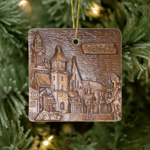 HANDMADE COPPER PLATE OF KRAKOW, POLAND  CERAMIC O CERAMIC ORNAMENT
