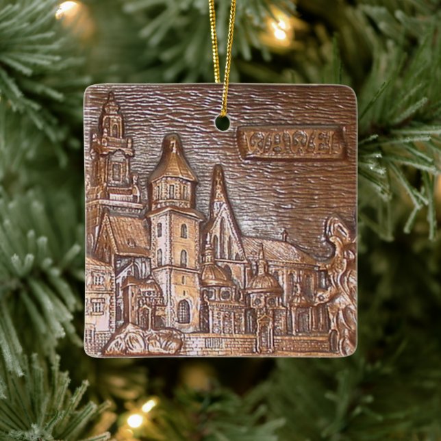HANDMADE COPPER PLATE OF KRAKOW, POLAND  CERAMIC O CERAMIC ORNAMENT (Tree)
