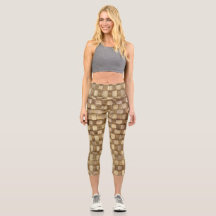 Handmade Craft Basket Seamless Texture Capri Leggings