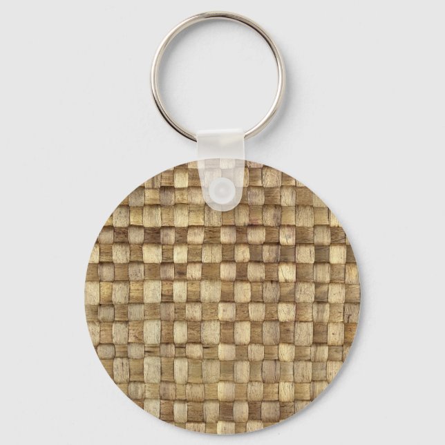 Handmade Craft Basket Seamless Texture Key Ring (Front)