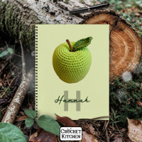 Handmade Craft Green Crochet Apple Monogram Name