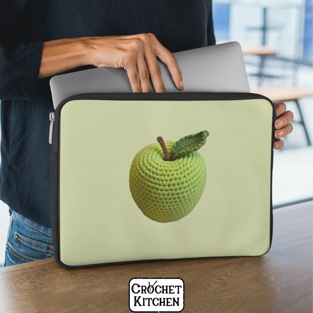 Handmade Craft Green Crochet Green Apple Craft  Laptop Sleeve (Creator Uploaded)