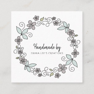 Handmade Crafter Etsy Artisan Rustic Modern Square Business Card