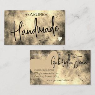 Handmade Crafts Calligraphy Signature Distressed Business Card