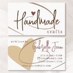 Handmade Crafts Calligraphy Signature Love Heart Business Card<br><div class="desc">Make a lasting impression with this luxury and quality business card design featuring a twirl and a tiny small heart on it. Easily customise these business cards to your brand!  FAVORITE MARKEPLIES - Useful and impressive marketing supplies. ♡ I wish you much pleasure with this item. ♡ www.zazzle.com/store/favorite_markeplies ♡</div>