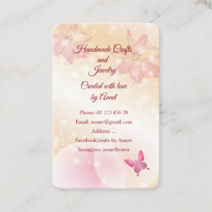 Handmade crafts & jewellery business card