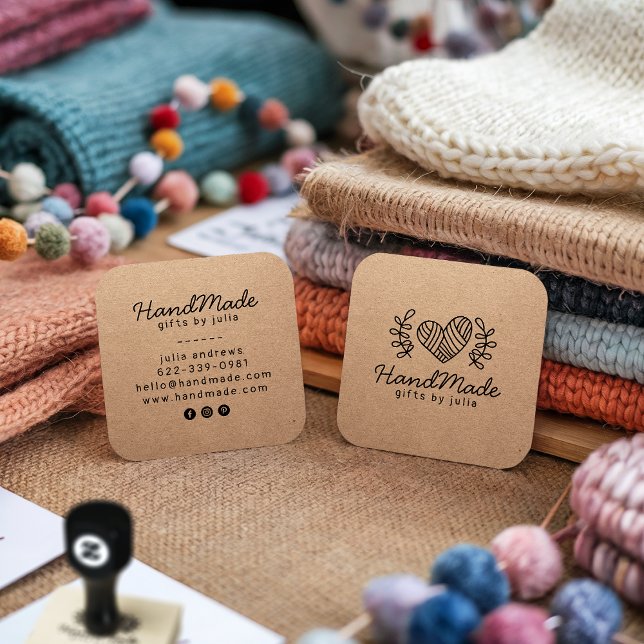 Handmade crafts modern brown kraft paper rustic calling card (Handmade crafts modern brown kraft paper rustic)