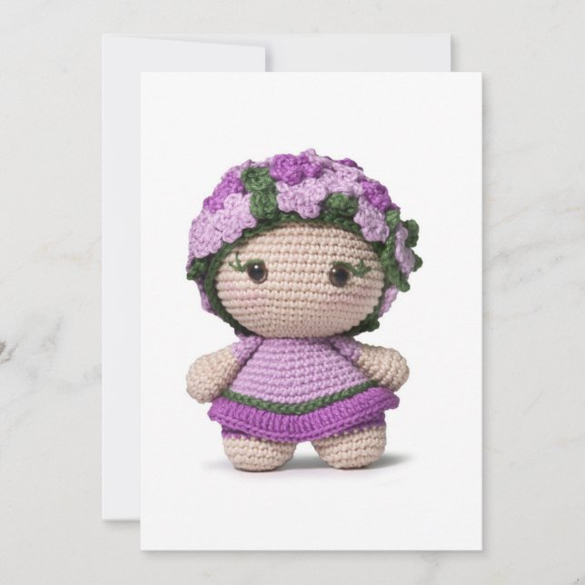 Handmade Crochet Doll  Invitation (Front)