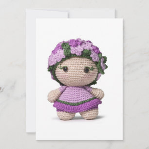 Handmade Crochet Doll Invitation