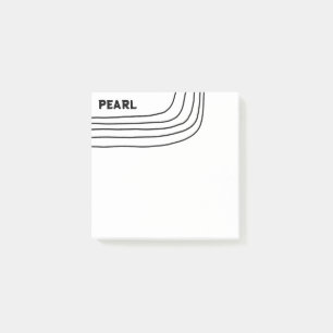 Handmade Curve Lines CUSTOM Monogram Personalised Post-it Notes