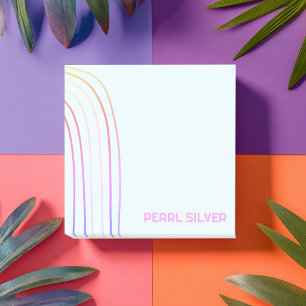 Handmade Curve Lines CUSTOM Monogram Personalised Post-it Notes