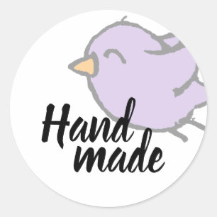 Handmade Cute Doodle Bird Drawing Classic Round Sticker