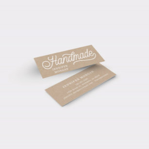 Handmade Cute Script Elegant Kraft Business Card