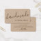 Handmade elegant script Kraft paper business cards