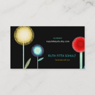 Handmade flowers crayon Business Card