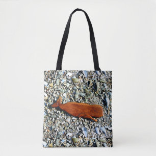 handmade folk art whale tote bag