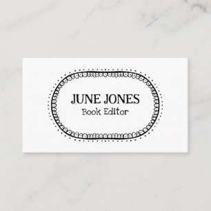 Handmade Font Wonky Text Chic Custom Whimsical Business Card