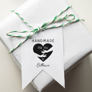 Handmade for you by (custom name)   rubber stamp