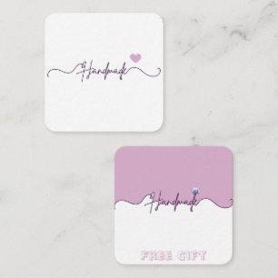 Handmade Free Gift Floral Small Business Packaging Enclosure Card