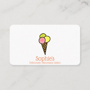 Handmade Gelato Ice-cream Shop Business Card