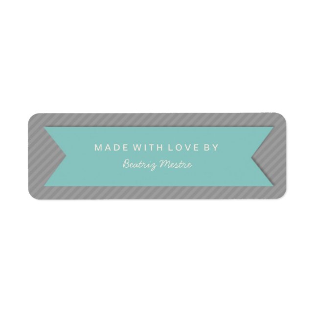 Handmade Gift Tag Labels on Grey Stripes (Front)