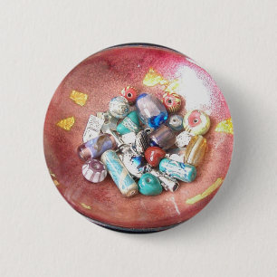 Handmade Glass Beads 6 Cm Round Badge