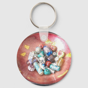 Handmade Glass Beads Key Ring