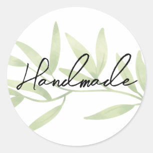 Handmade Greenery Botanical Packaging Classic Round Sticker